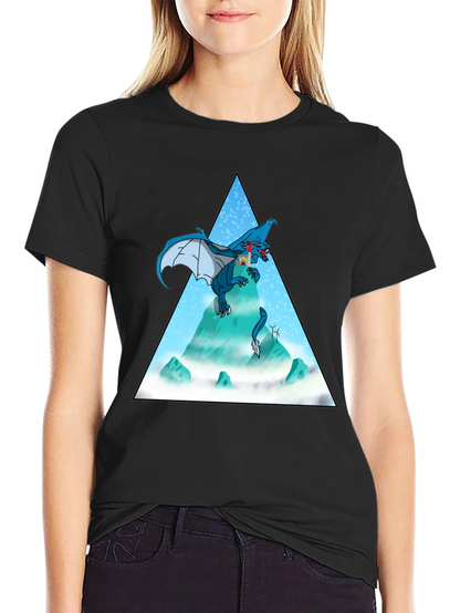 Dragon Peak Graphic Tee - Black Cotton Blend