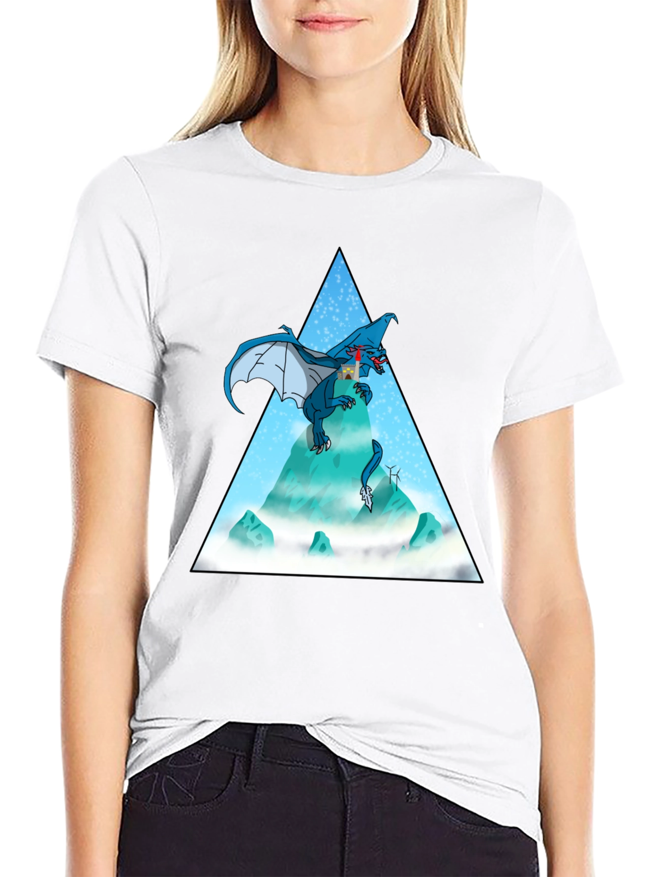 Dragon Peak Graphic Tee - Black Cotton Blend