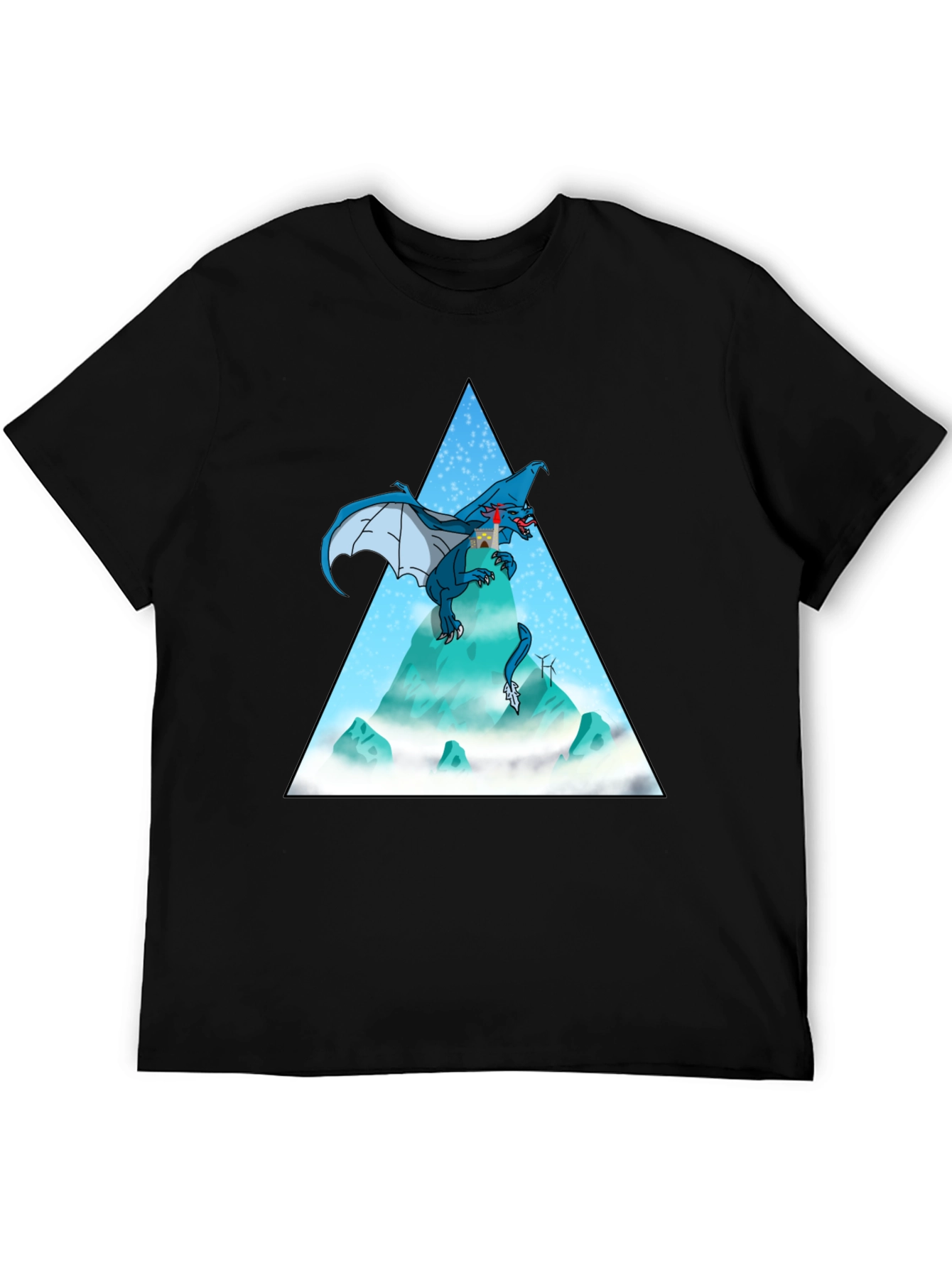Dragon Peak Graphic Tee - Black Cotton Blend