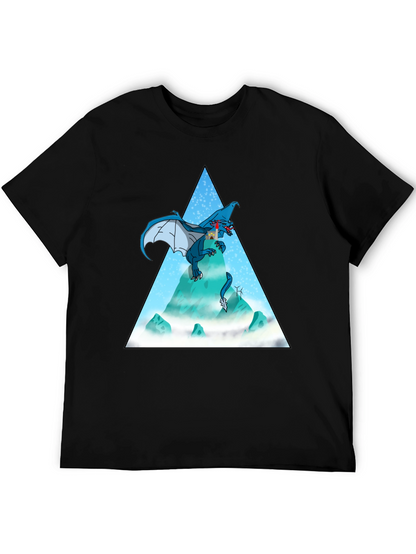 Dragon Peak Graphic Tee - Black Cotton Blend