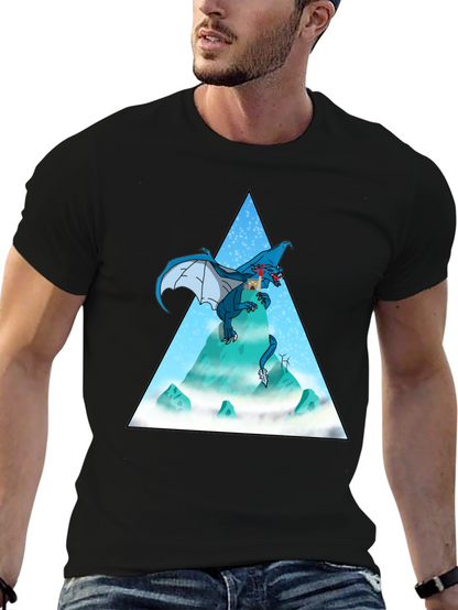Dragon Peak Graphic Tee - Black Cotton Blend