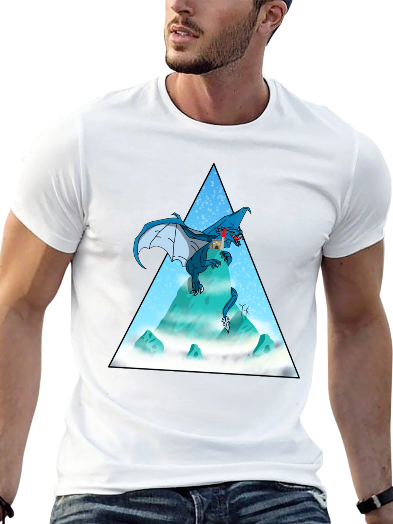 Dragon Peak Graphic Tee - Black Cotton Blend