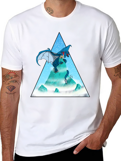 Dragon Peak Graphic Tee - Black Cotton Blend