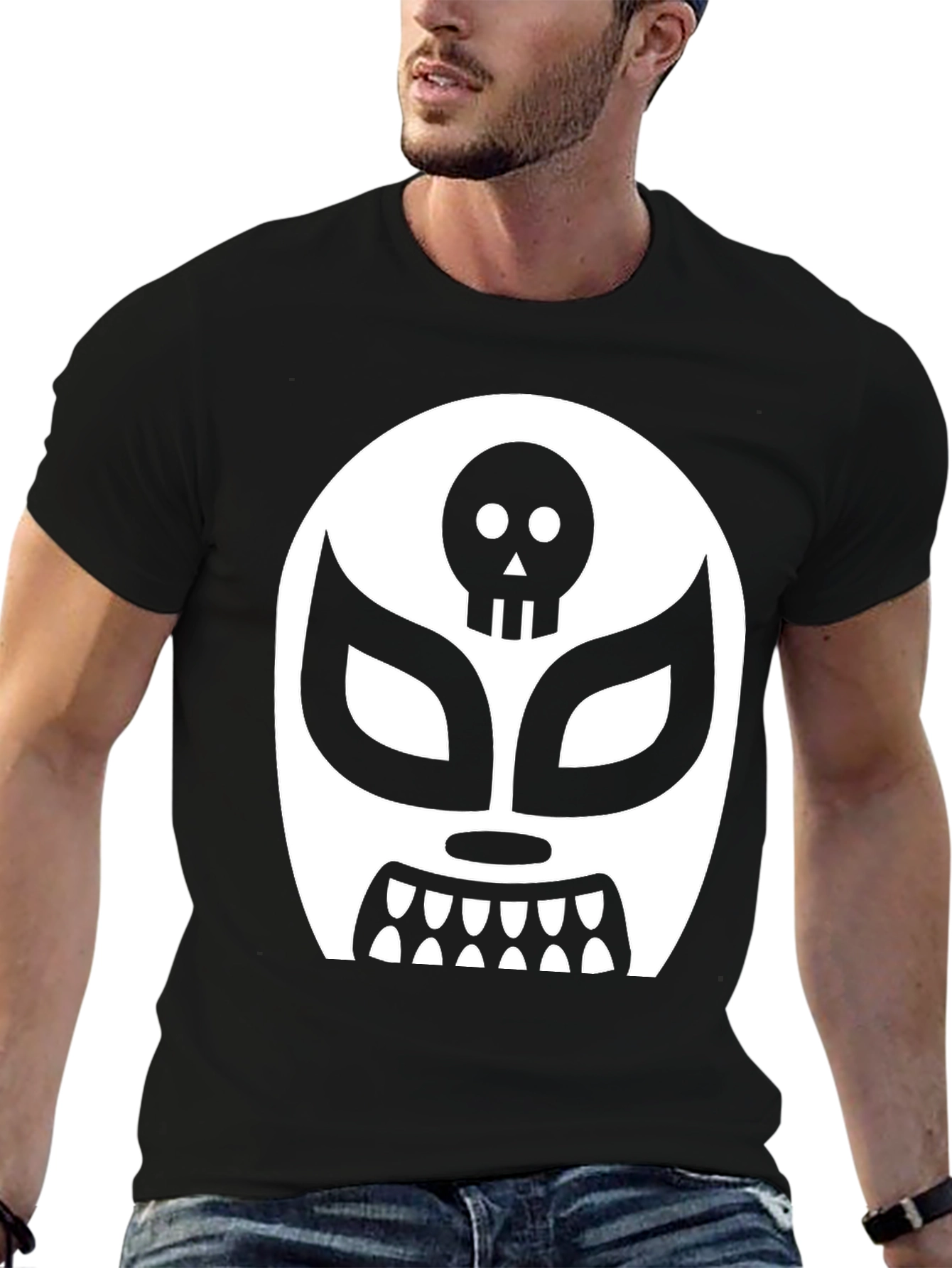 Lucha Libre Skull Mask Graphic T-Shirt