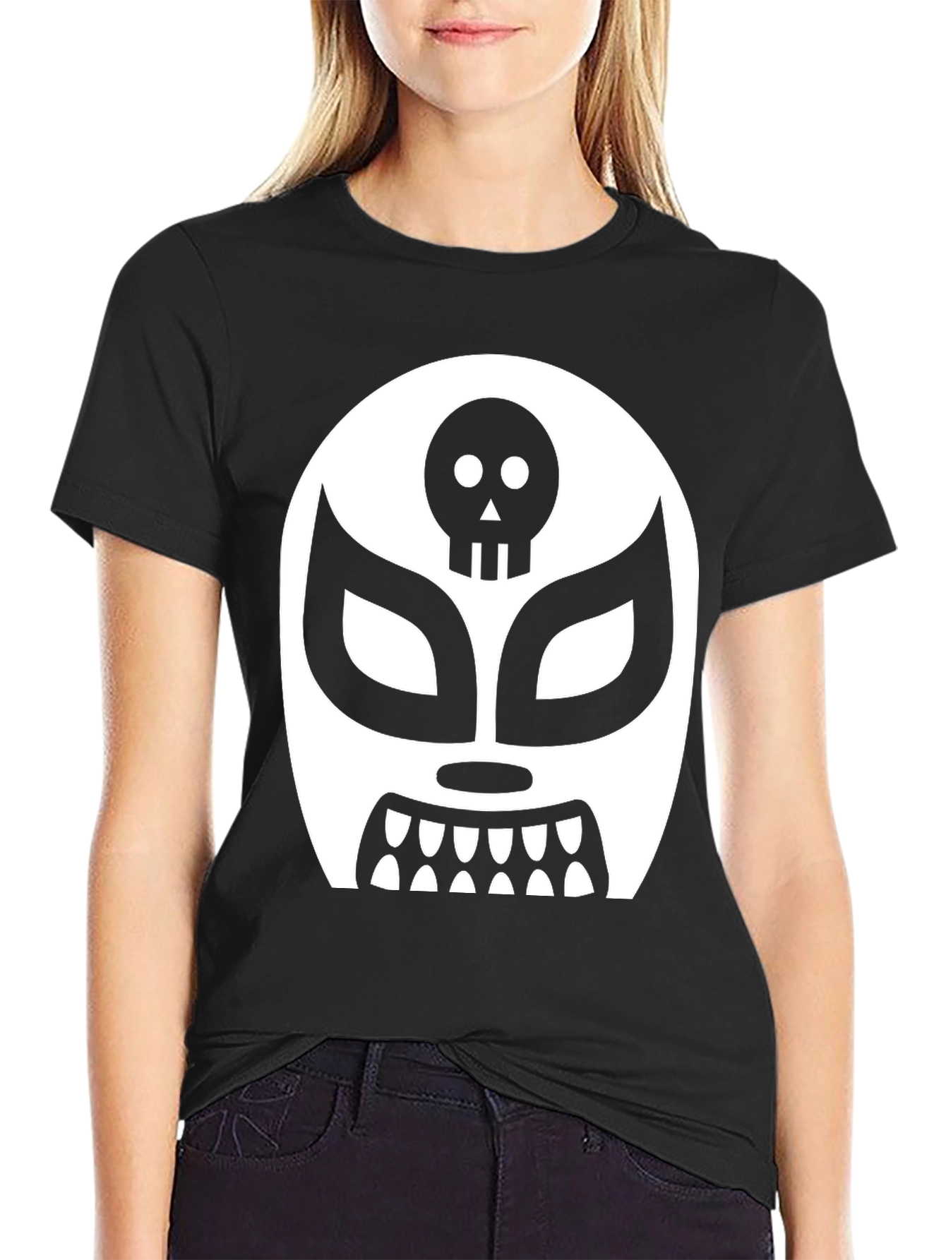 Lucha Libre Skull Mask Graphic T-Shirt