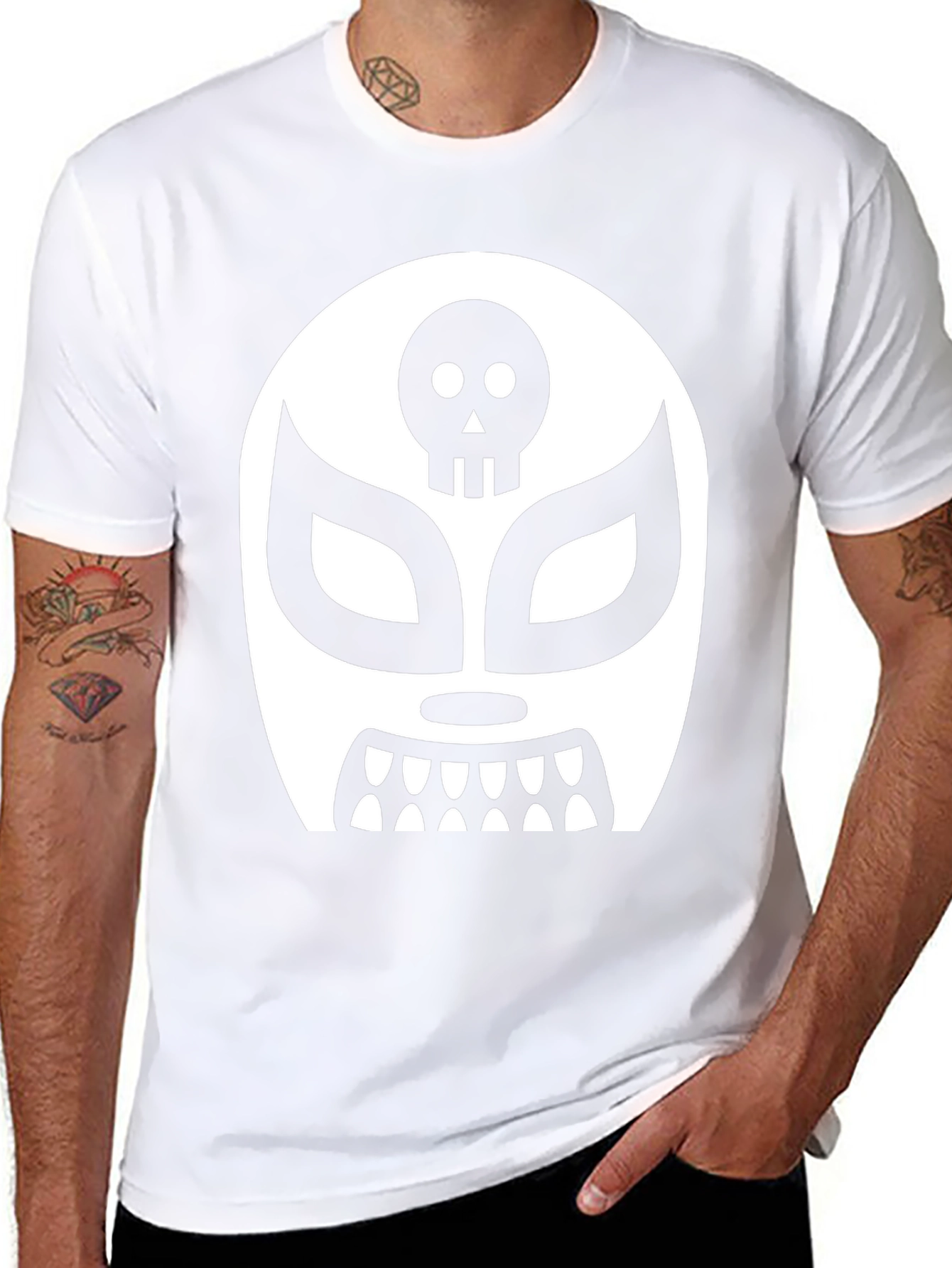 Lucha Libre Skull Mask Graphic T-Shirt