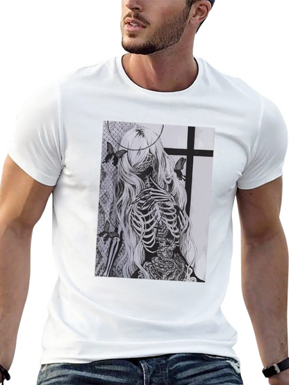 Skeleton Butterfly Graphic T-Shirt
