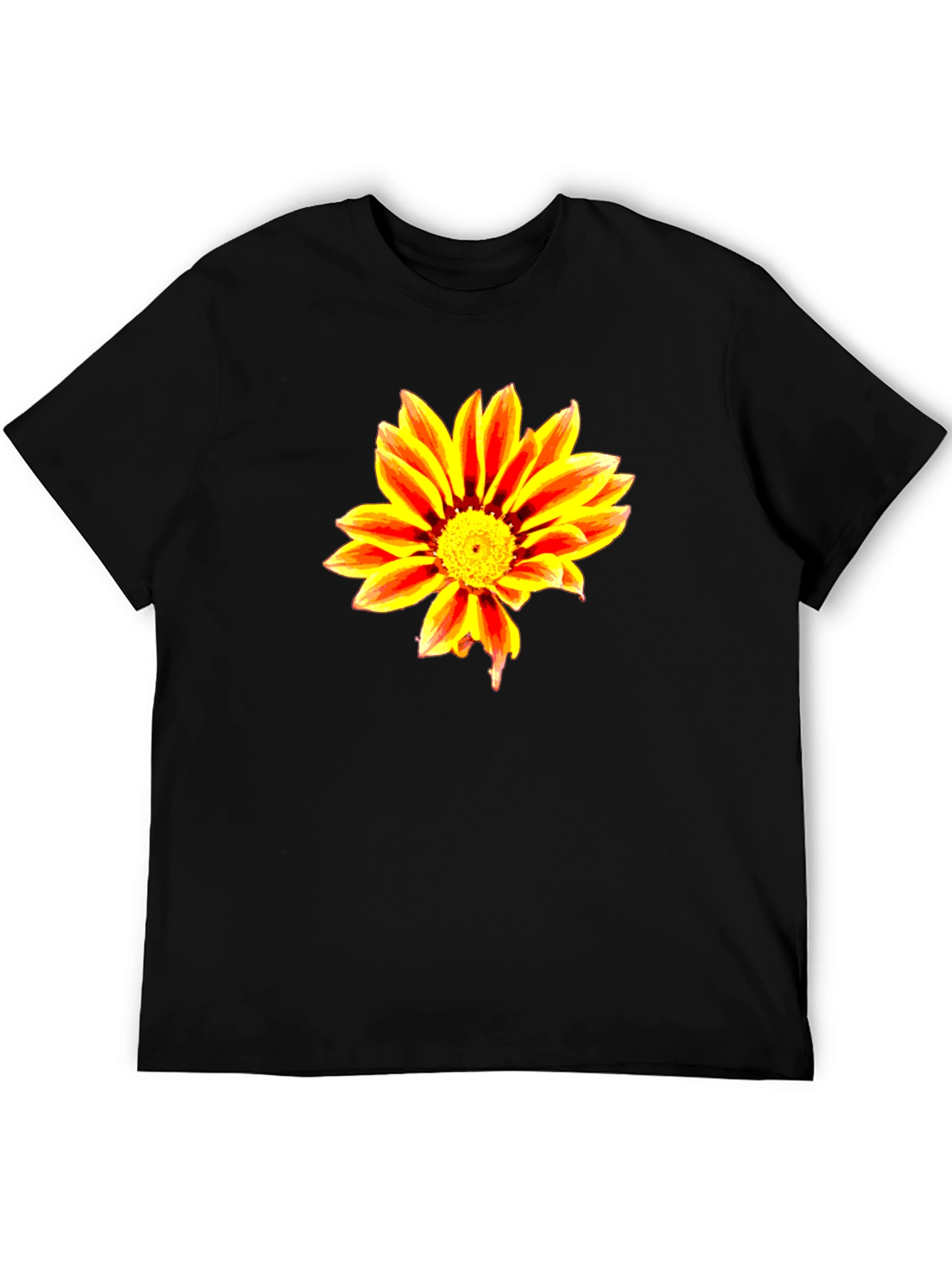 Bold Flower Graphic Black T-Shirt