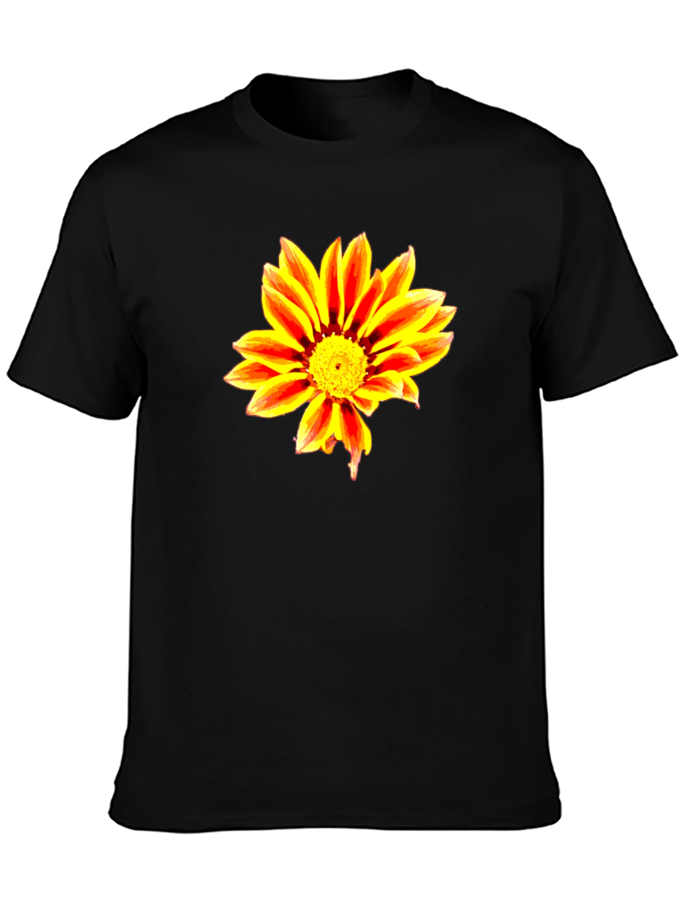 Bold Flower Graphic Black T-Shirt