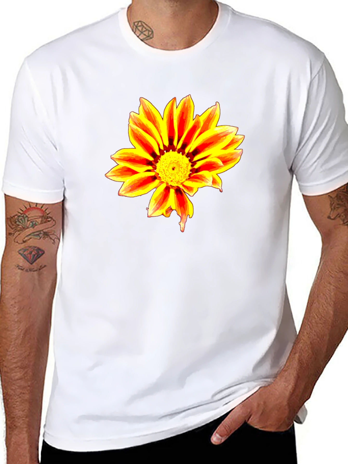 Bold Flower Graphic Black T-Shirt