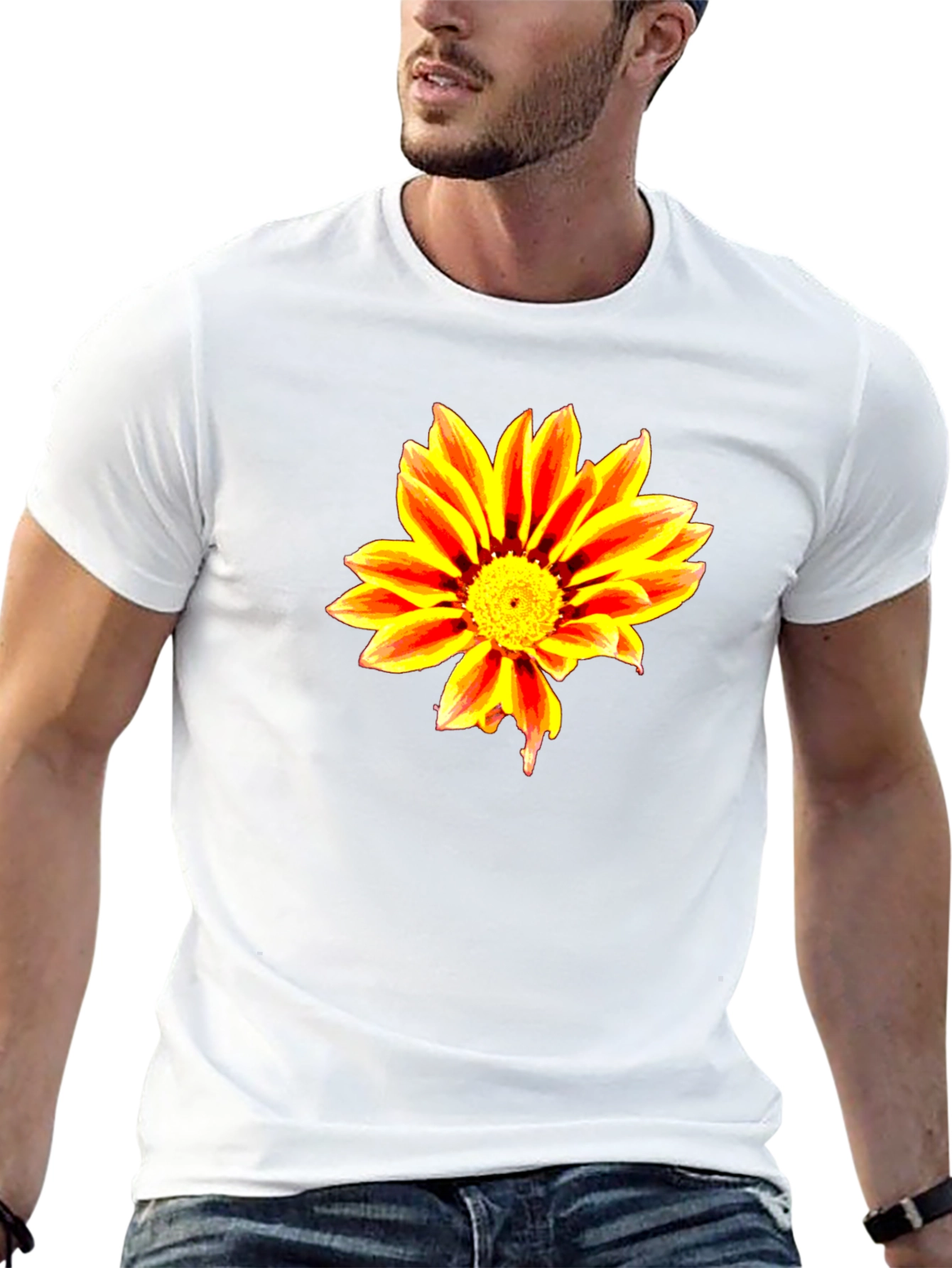 Bold Flower Graphic Black T-Shirt