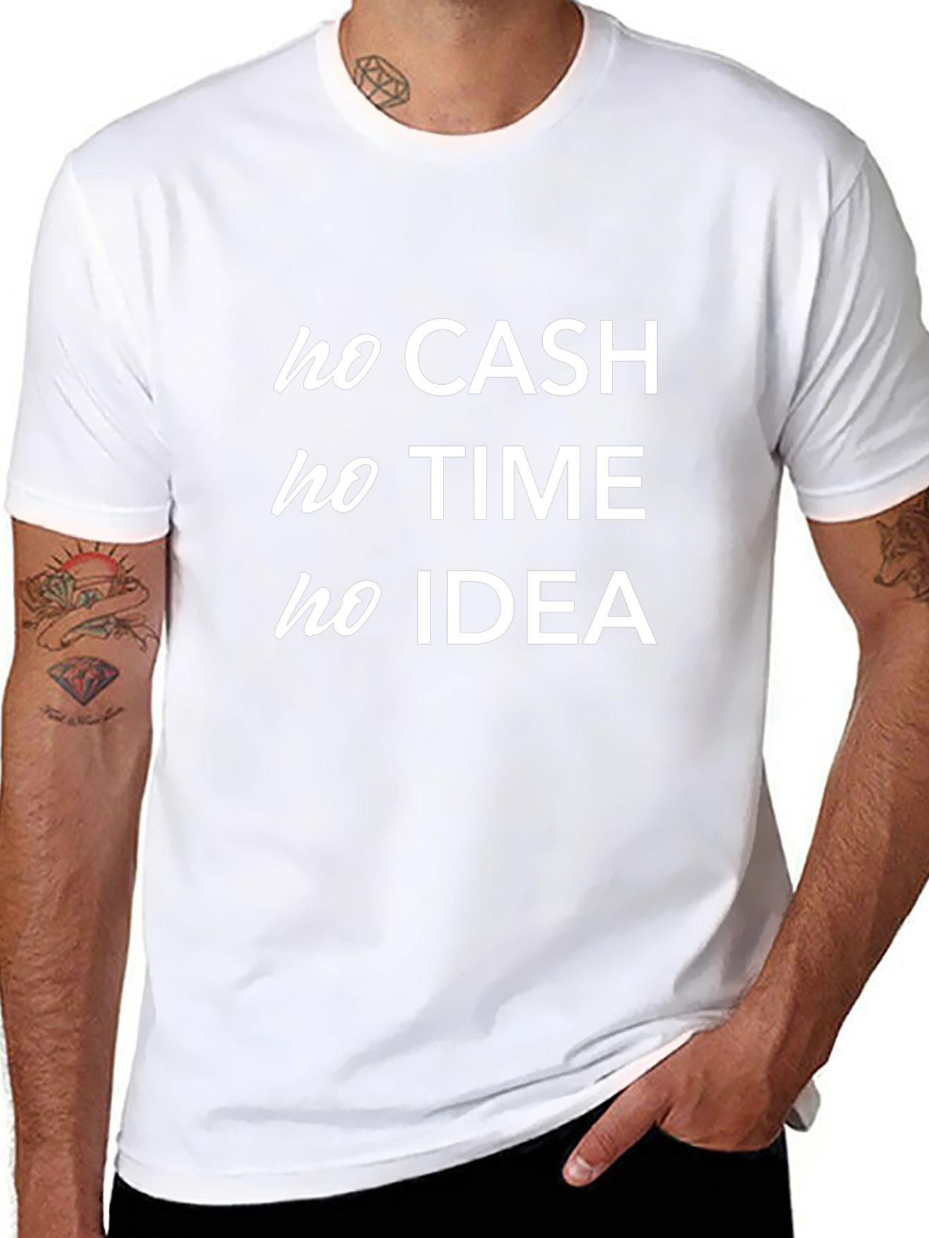 No Cash No Time No Idea Black T-Shirt