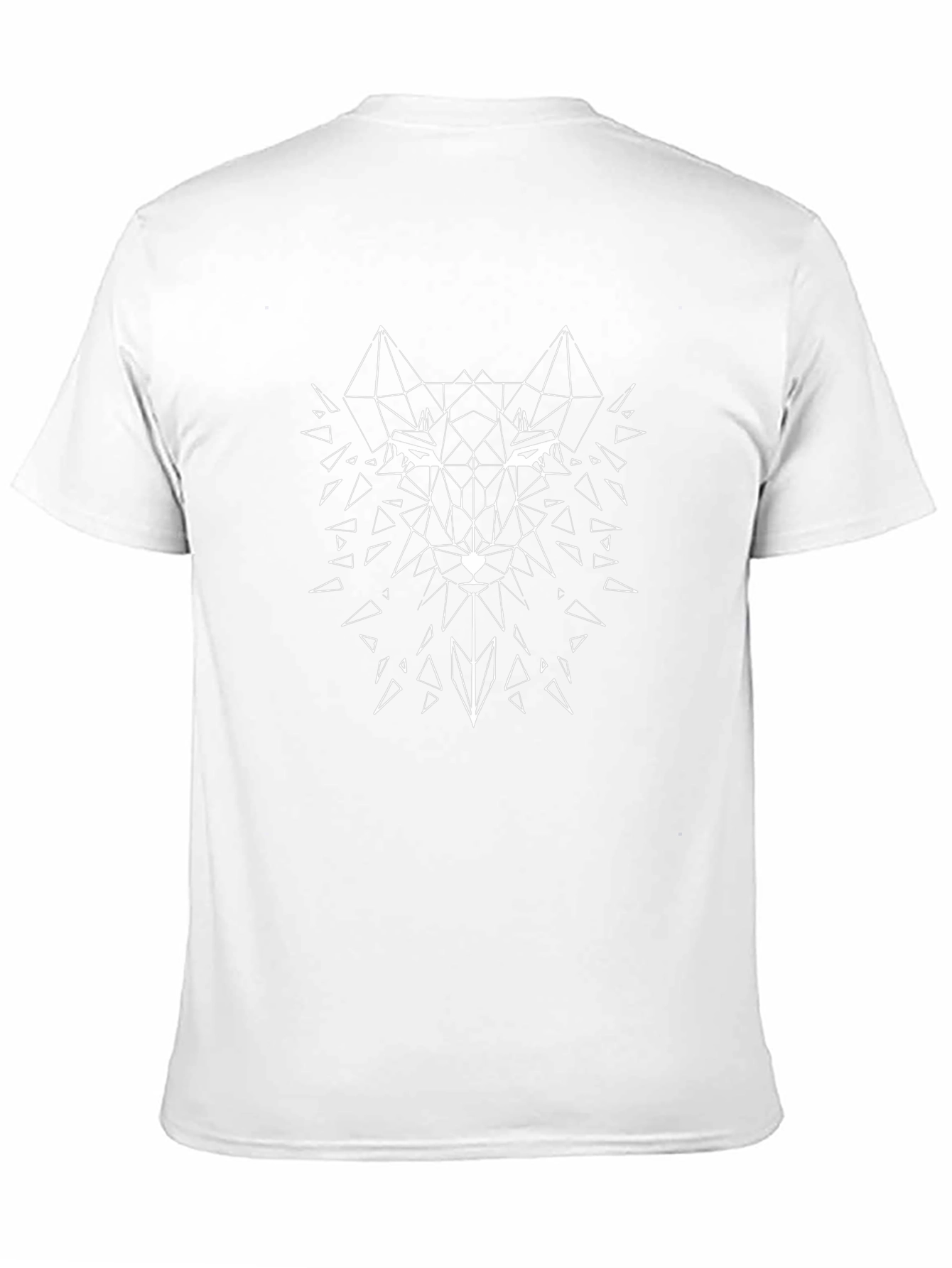 Geometric Wolf Graphic Print Black T-Shirt