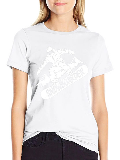Snowboarder Graphic Tee - Black Cotton T-Shirt