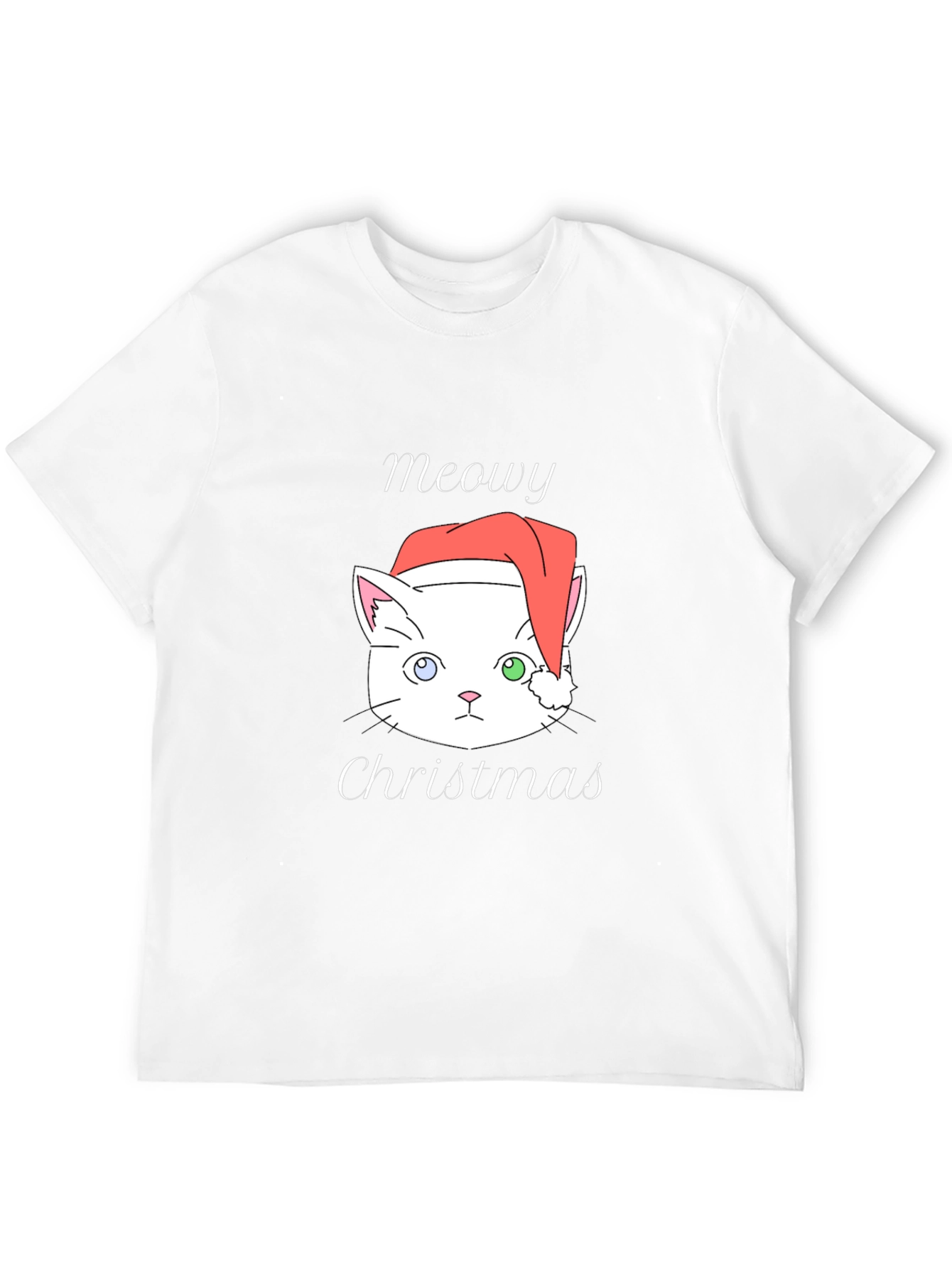 Meowy Christmas Cat T-Shirt - Black