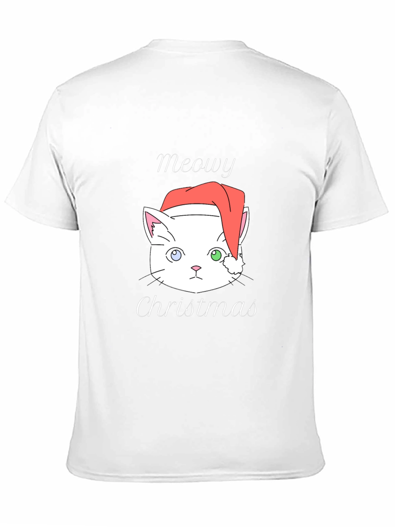 Meowy Christmas Cat T-Shirt - Black