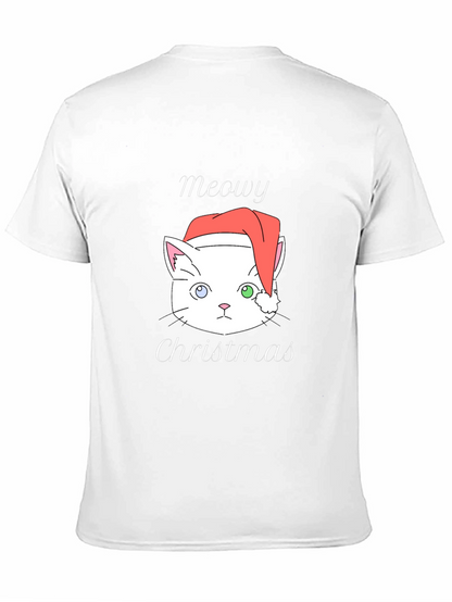 Meowy Christmas Cat T-Shirt - Black