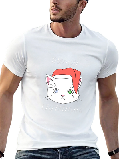 Meowy Christmas Cat T-Shirt - Black