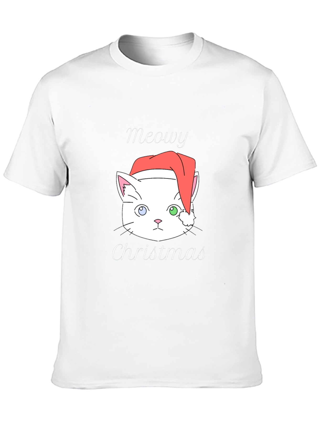 Meowy Christmas Cat T-Shirt - Black