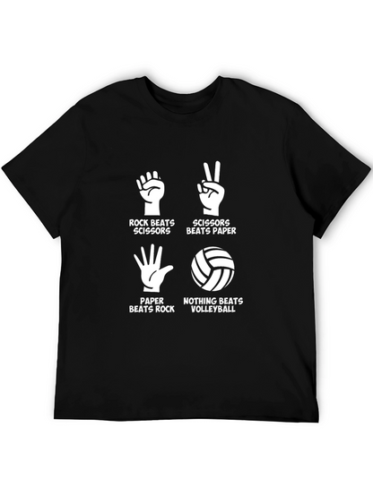 Rock Paper Scissors Volleyball Black T-Shirt