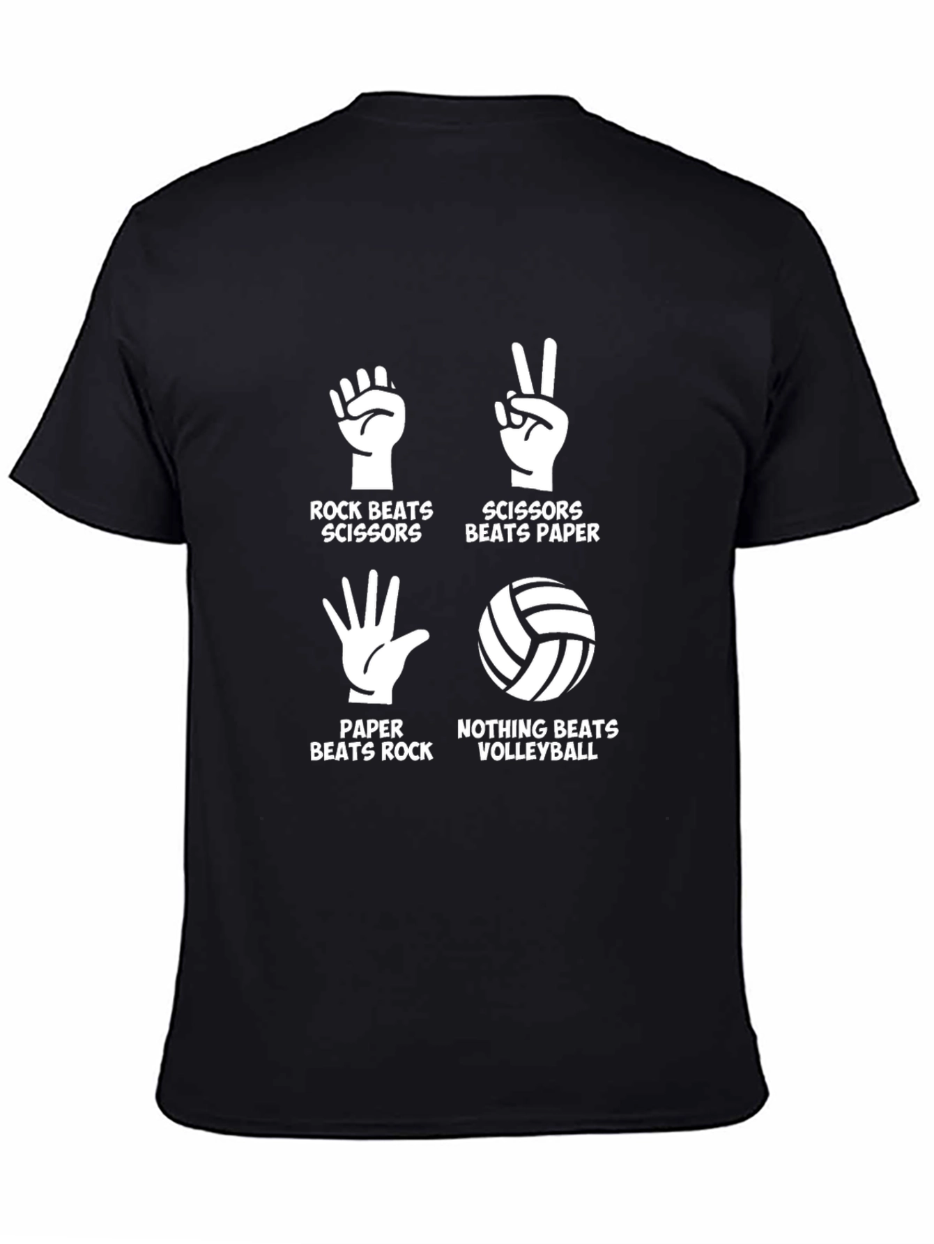 Rock Paper Scissors Volleyball Black T-Shirt