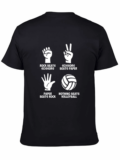 Rock Paper Scissors Volleyball Black T-Shirt