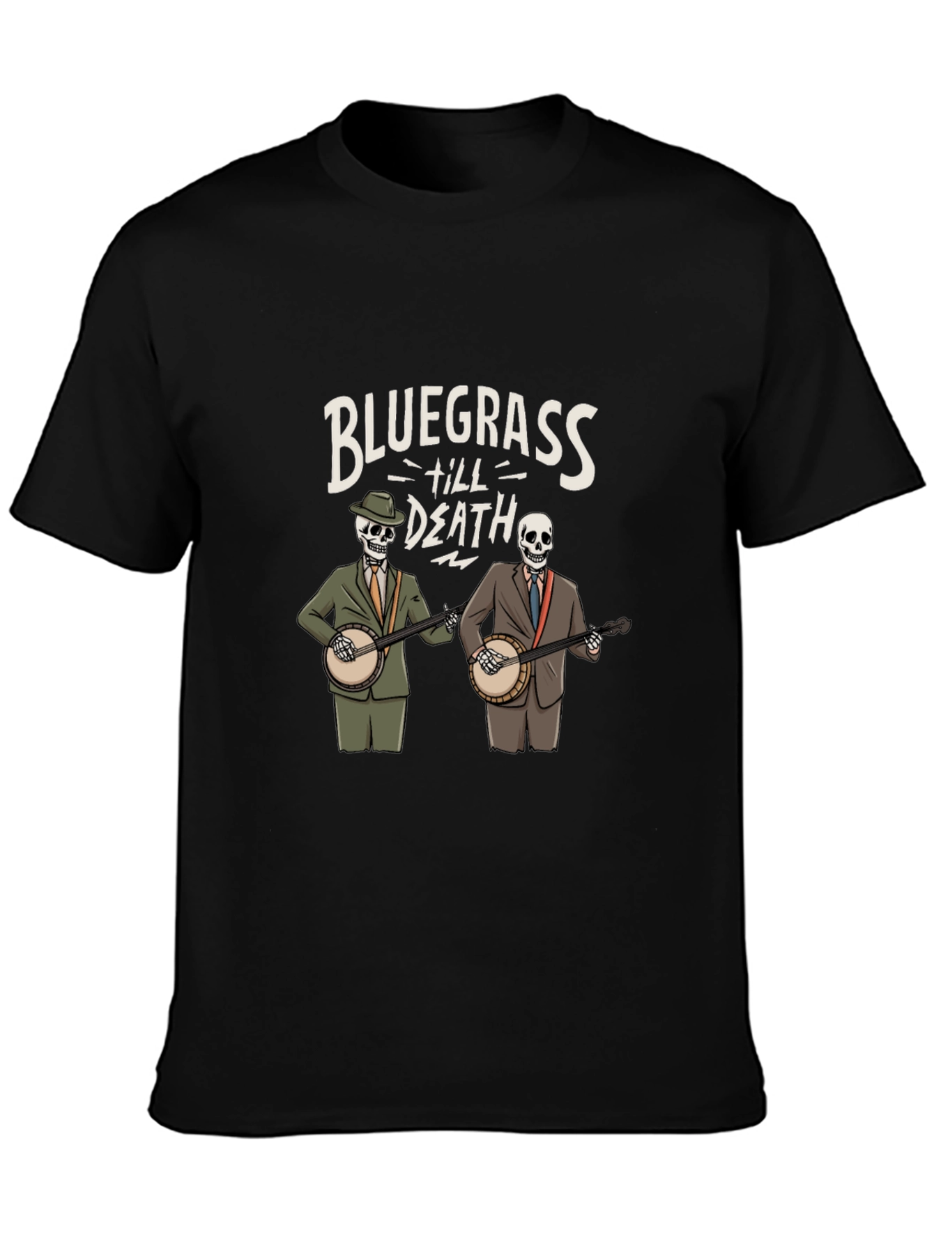 Bluegrass Til Death Skeleton Band T-Shirt