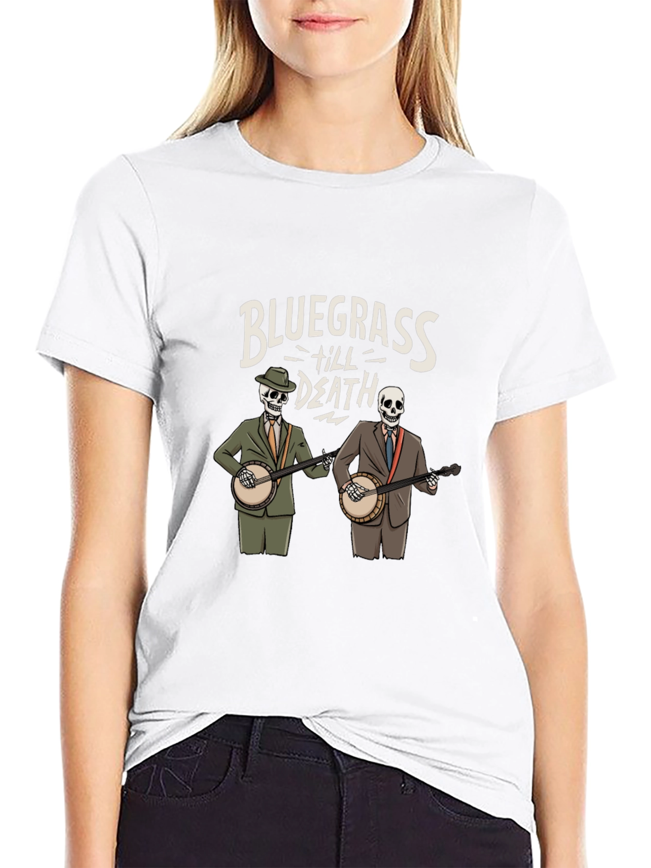 Bluegrass Til Death Skeleton Band T-Shirt
