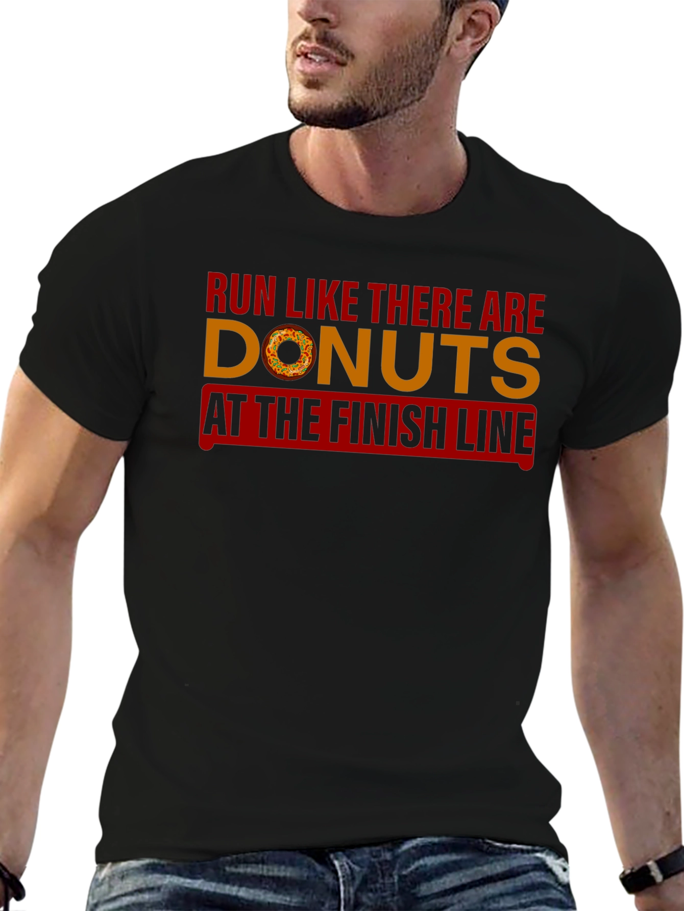 Run for Donuts Funny Graphic Tee