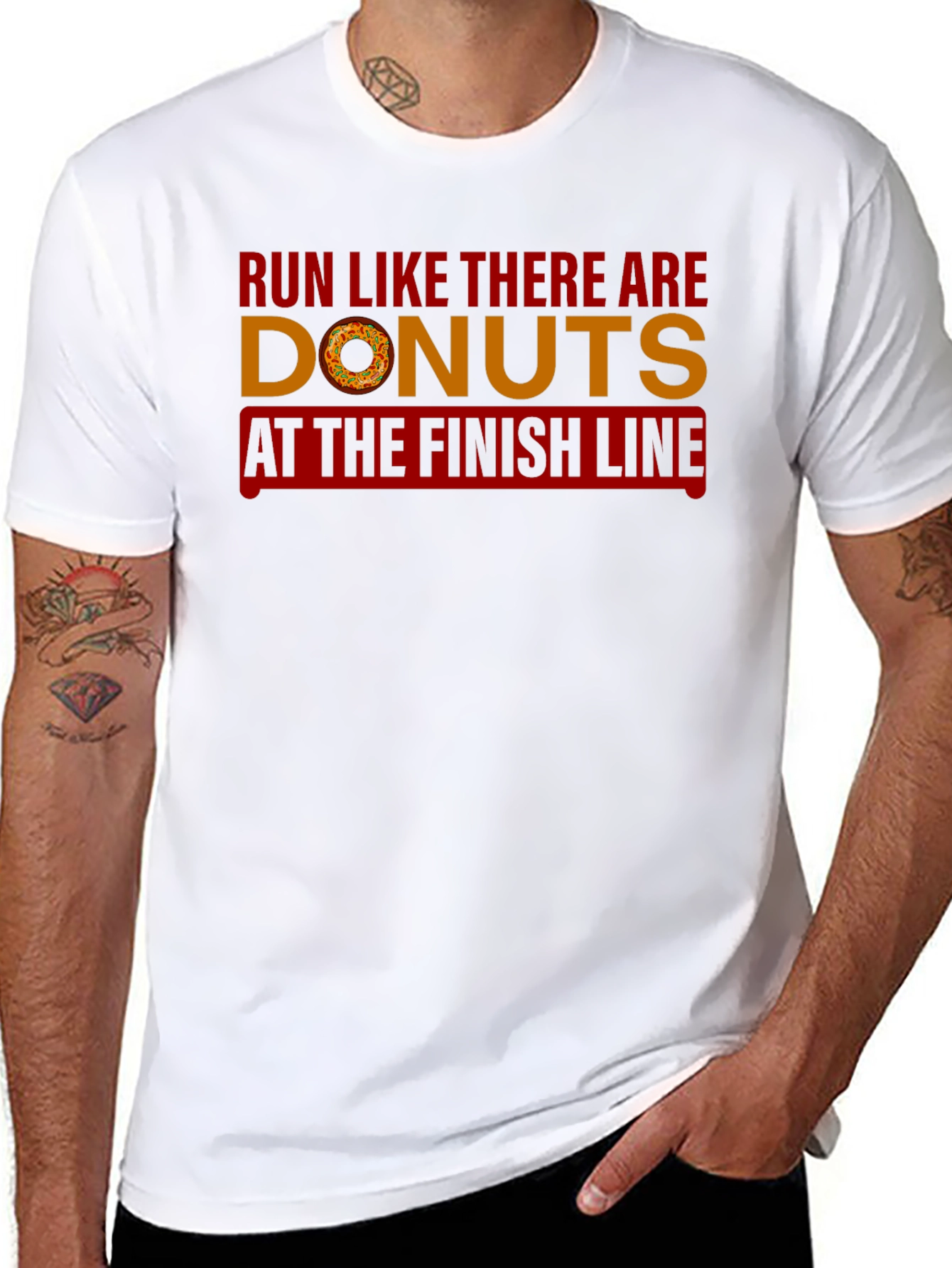 Run for Donuts Funny Graphic Tee