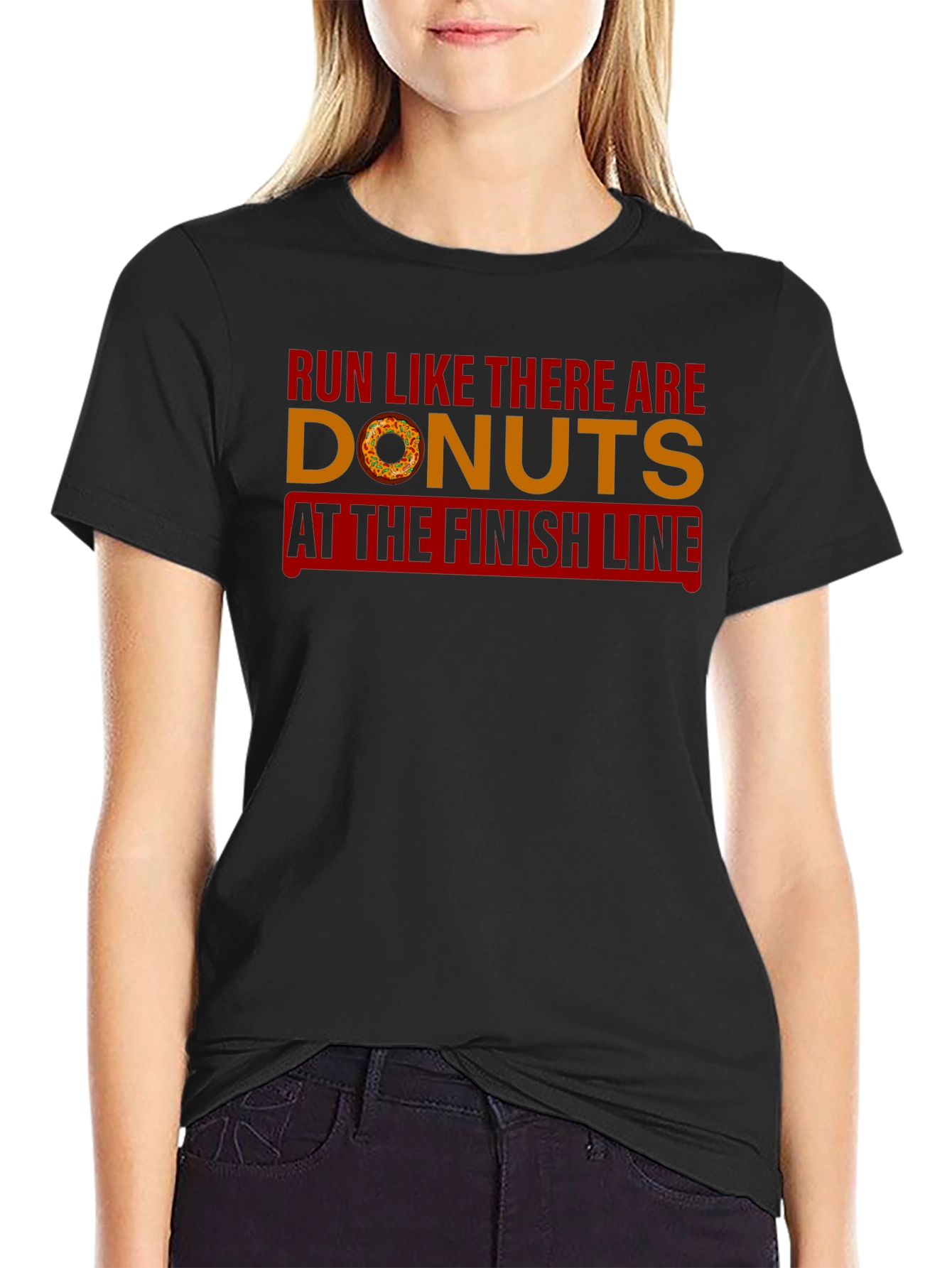 Run for Donuts Funny Graphic Tee