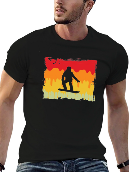 Retro Snowboarder Graphic Tee - Black