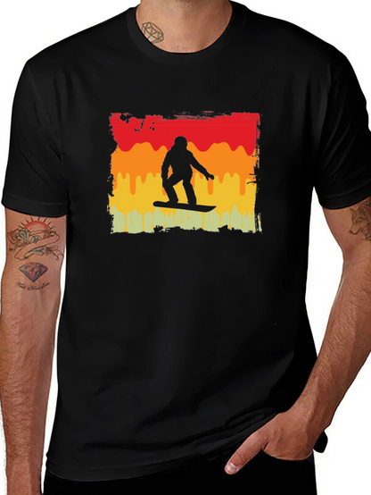Retro Snowboarder Graphic Tee - Black
