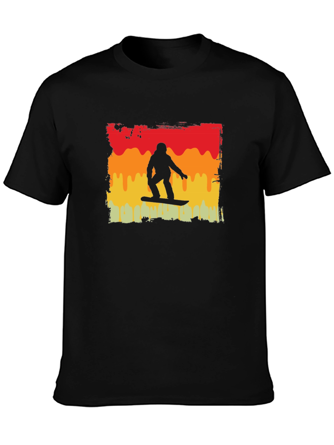 Retro Snowboarder Graphic Tee - Black