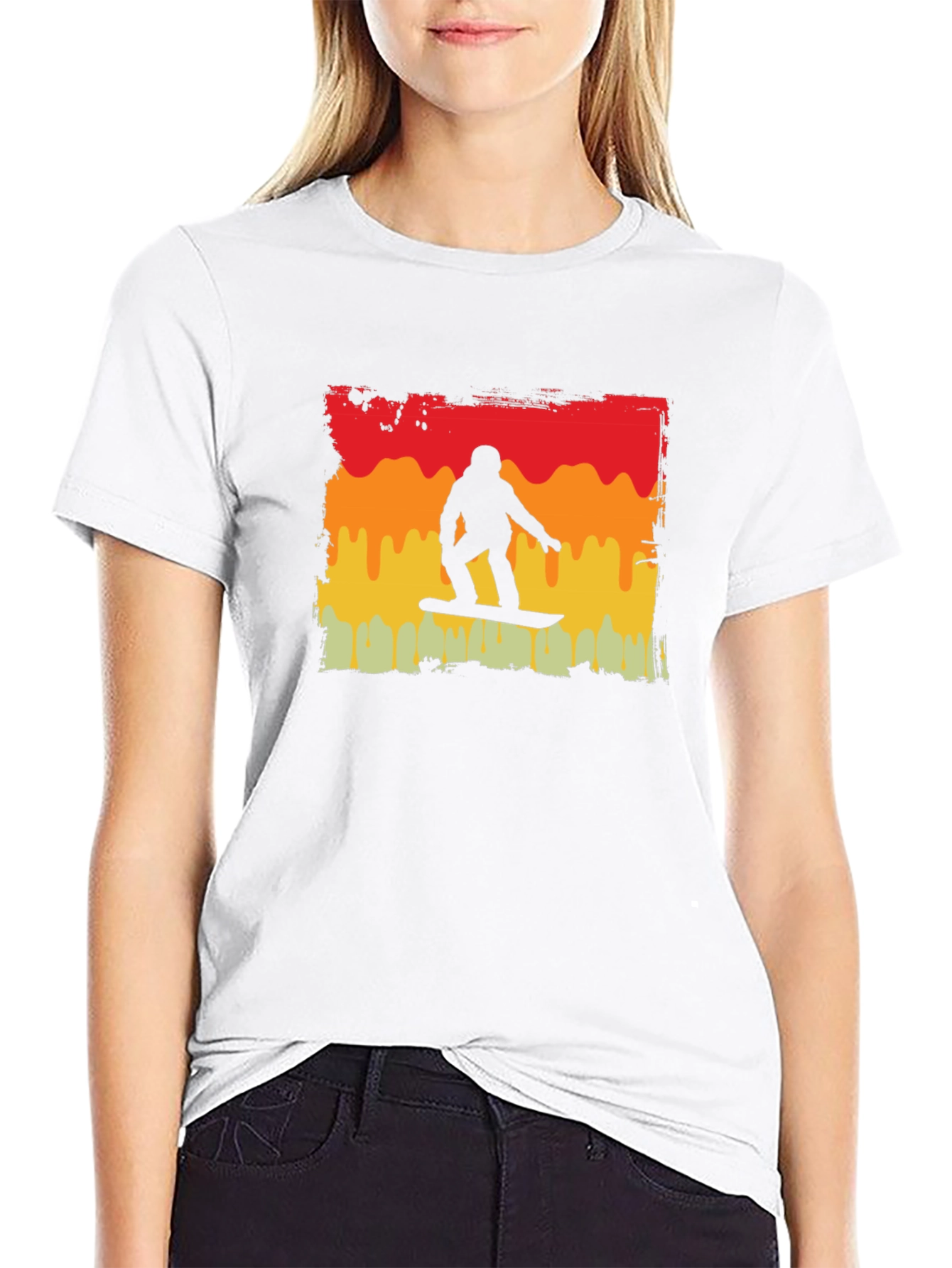 Retro Snowboarder Graphic Tee - Black