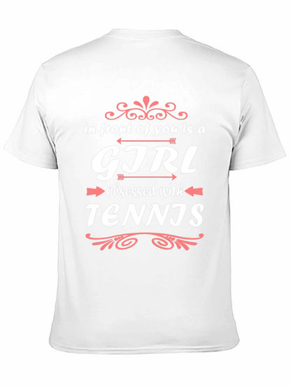 Girl Obsessed with Tennis Black T-Shirt