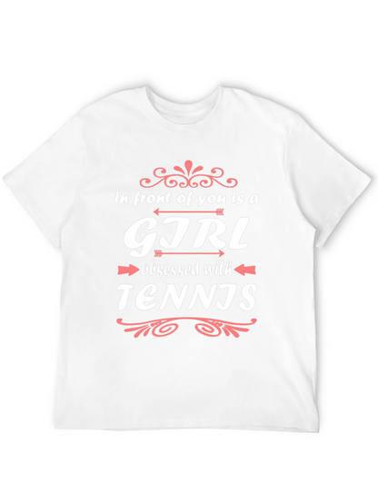 Girl Obsessed with Tennis Black T-Shirt