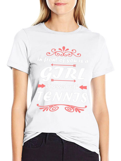 Girl Obsessed with Tennis Black T-Shirt