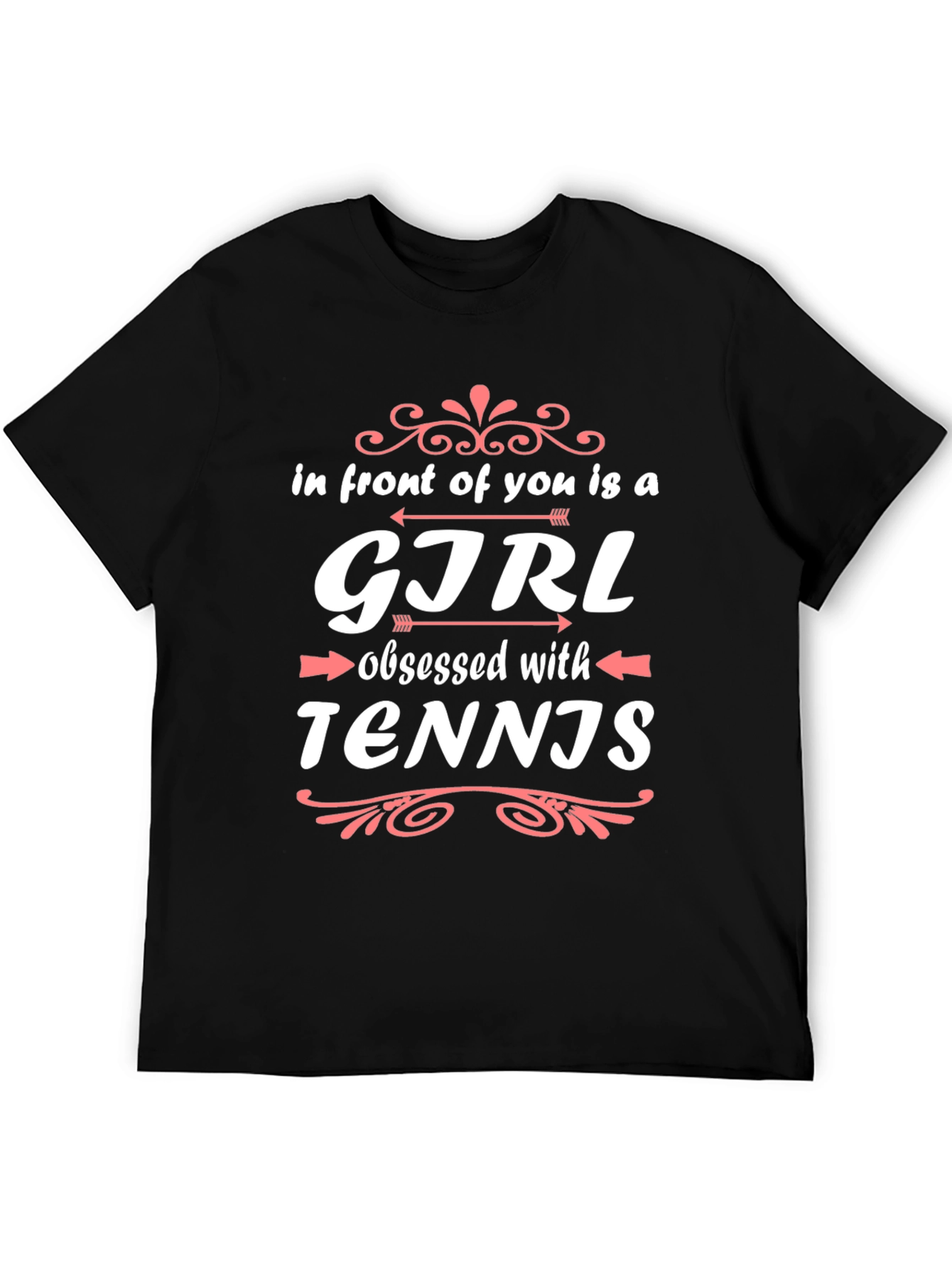 Girl Obsessed with Tennis Black T-Shirt