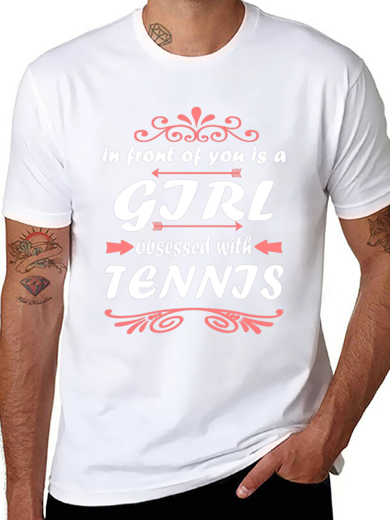 Girl Obsessed with Tennis Black T-Shirt