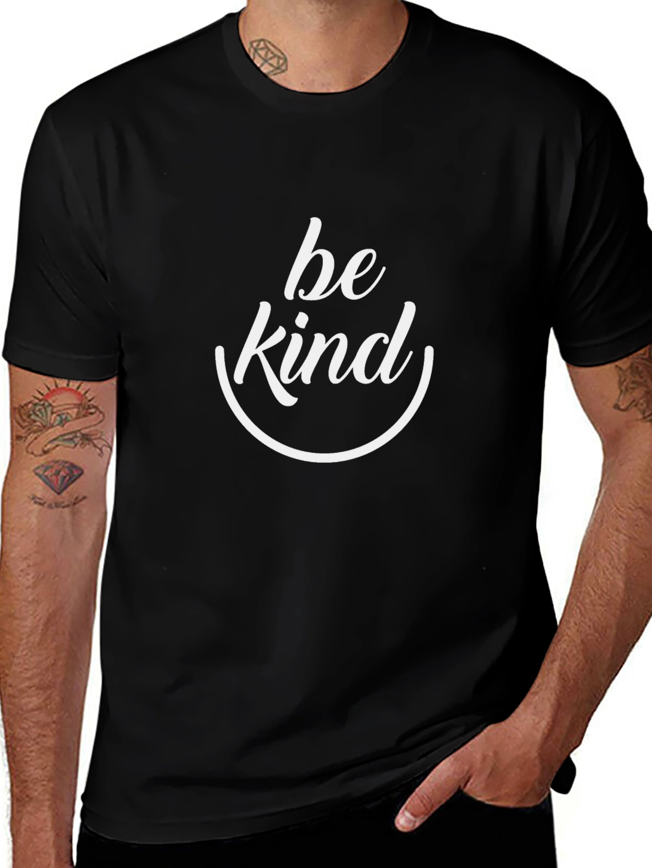 Be Kind Graphic Tee - Black Cotton T-Shirt