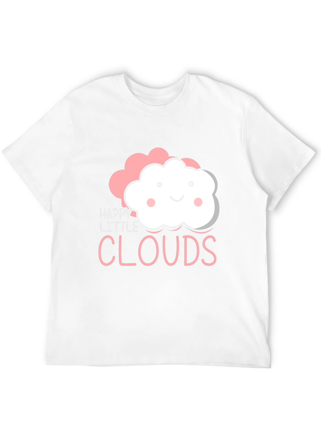 Happy Little Clouds Graphic T-Shirt - Black Cotton Tee