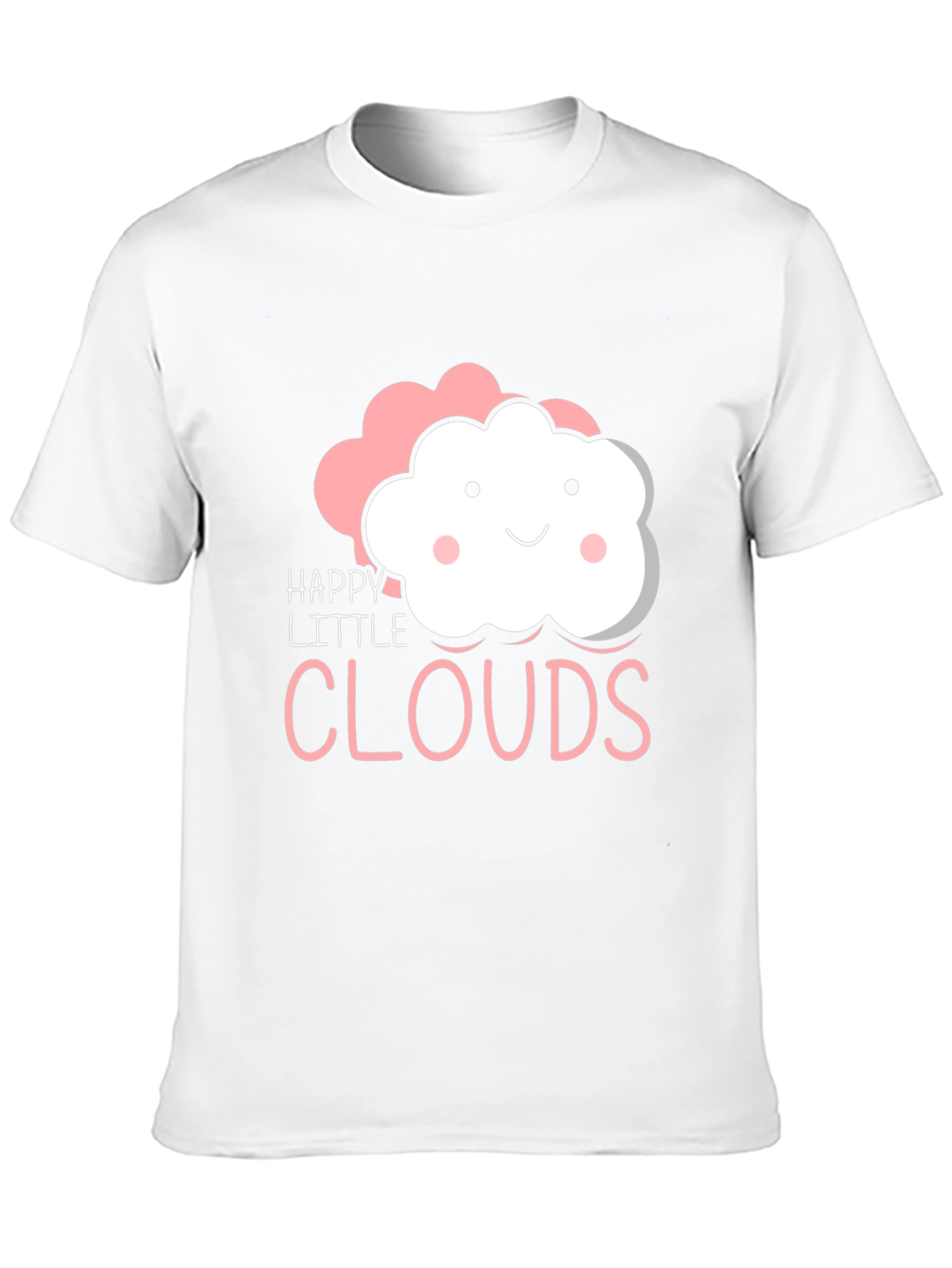 Happy Little Clouds Graphic T-Shirt - Black Cotton Tee