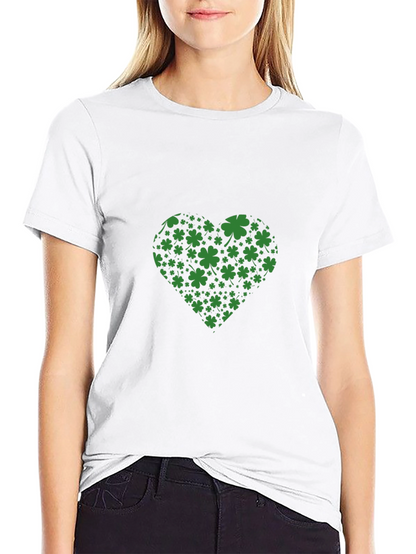 St. Patricks Day Clover Heart T-Shirt