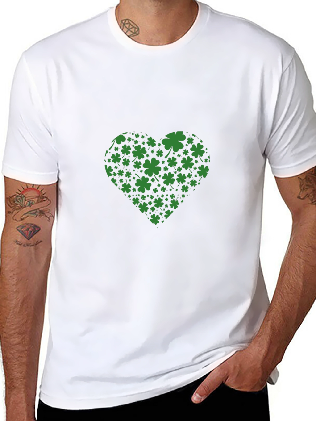 St. Patricks Day Clover Heart T-Shirt