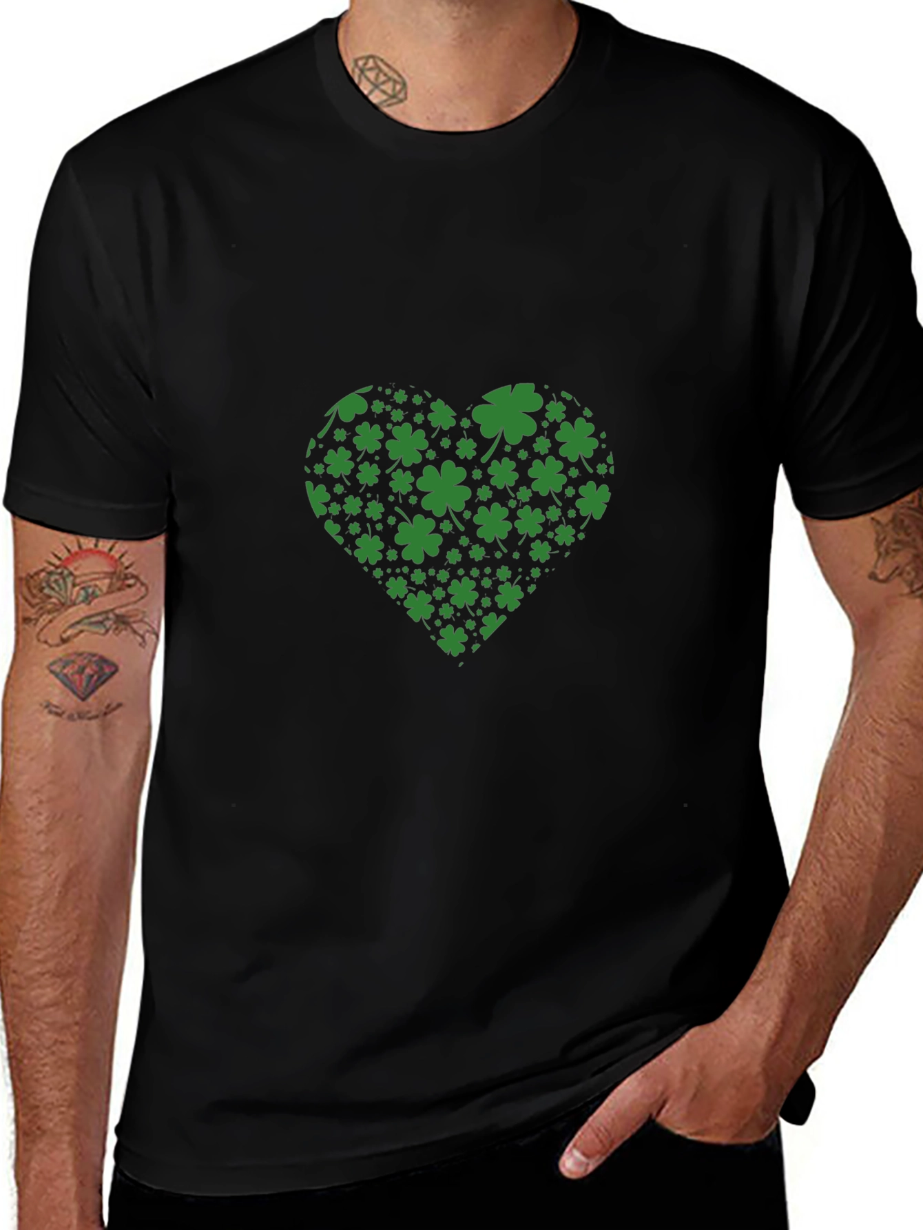 St. Patricks Day Clover Heart T-Shirt