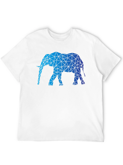 Geometric Elephant Graphic Tee - Modern Animal Print