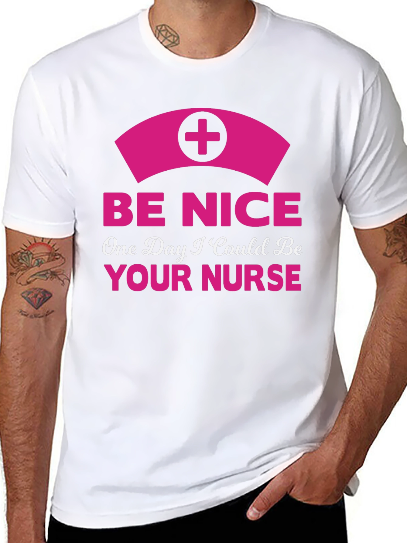Be Nice Nurse Graphic T-Shirt - Novelty Apparel