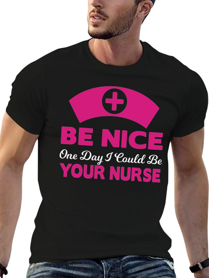 Be Nice Nurse Graphic T-Shirt - Novelty Apparel