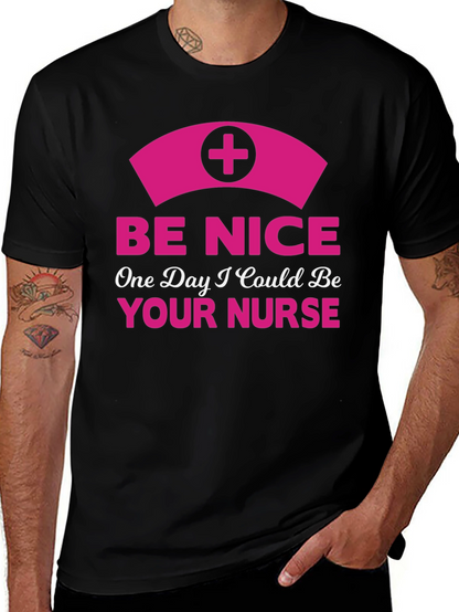 Be Nice Nurse Graphic T-Shirt - Novelty Apparel